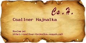 Csallner Hajnalka névjegykártya